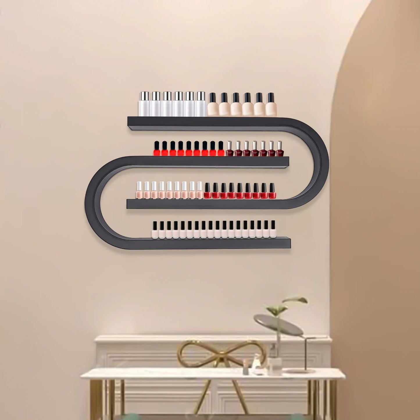 Nail Polish Bottle Display Rack, U-Shaped Essential Oil Perfume Storage Rack, Multifunctional Hanging for Salon Beauty Nail Shop