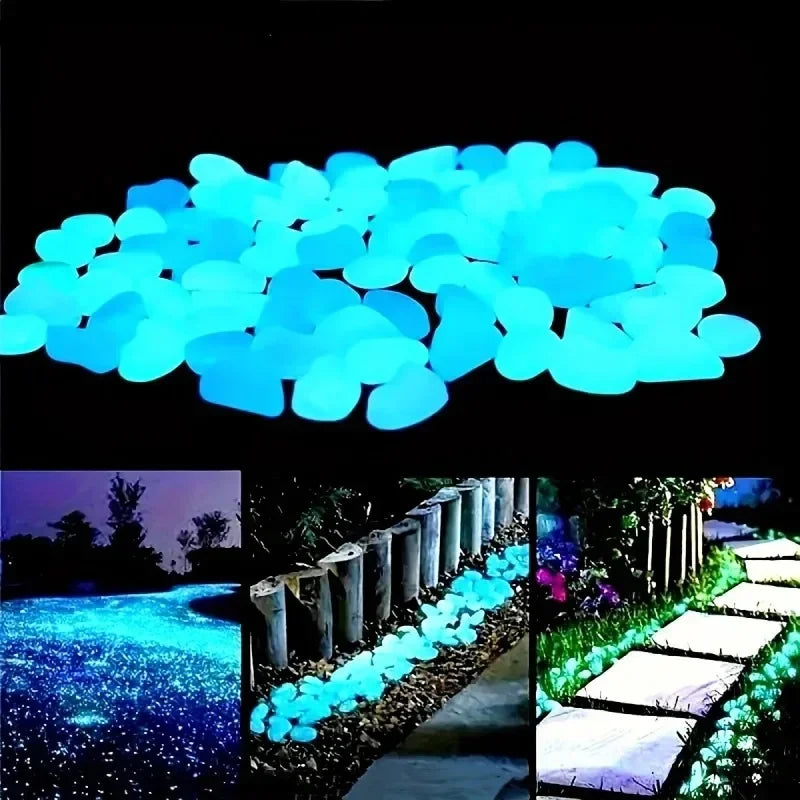 Glow In The Dark Garden Pebbles 100 Pcs For Outdoor Use