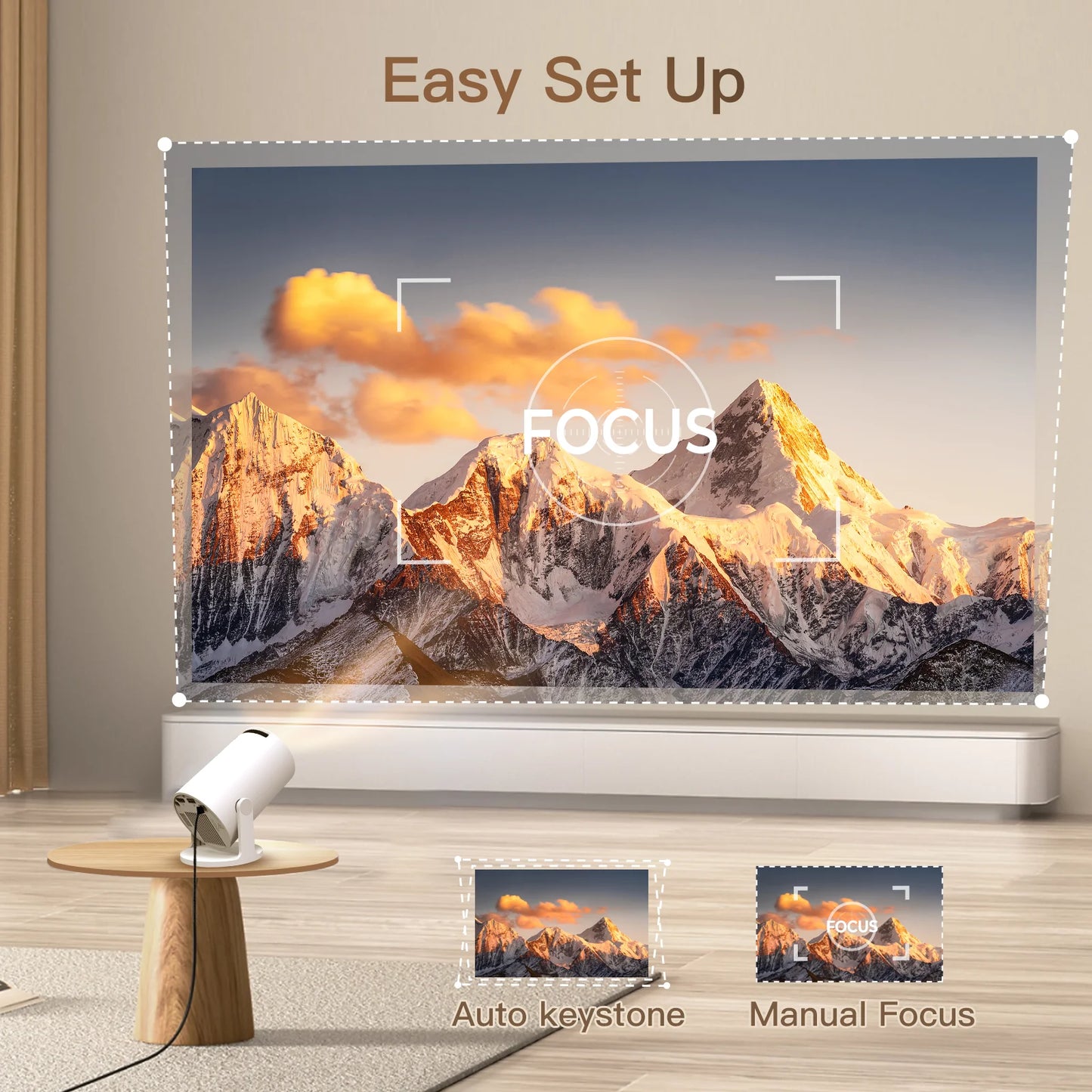 Mini Projector With Wifi Bluetooth 4K AirMouse Remote