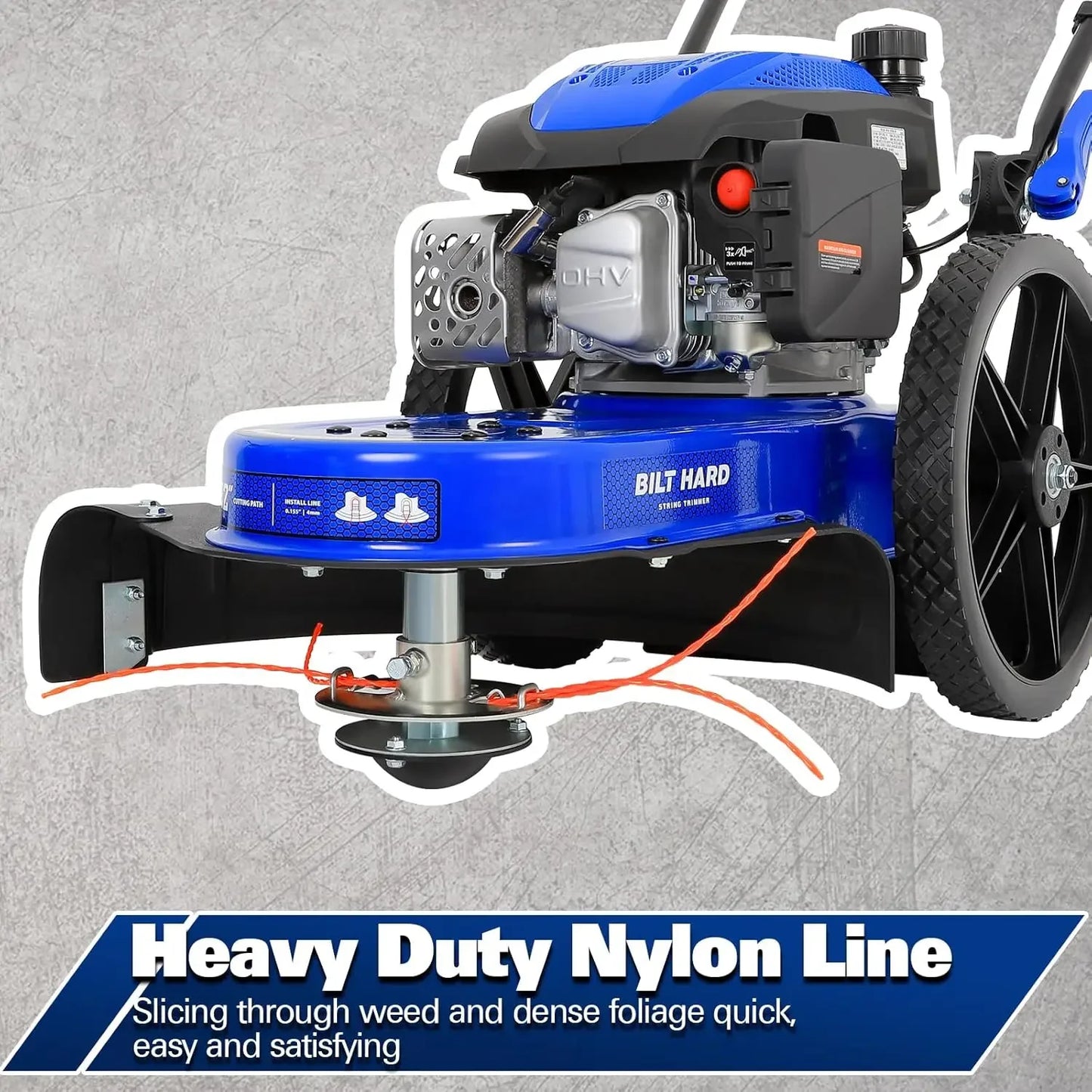 Walk Behind String Trimmer 170cc 4 Cycle Hog Mower 22 Inch