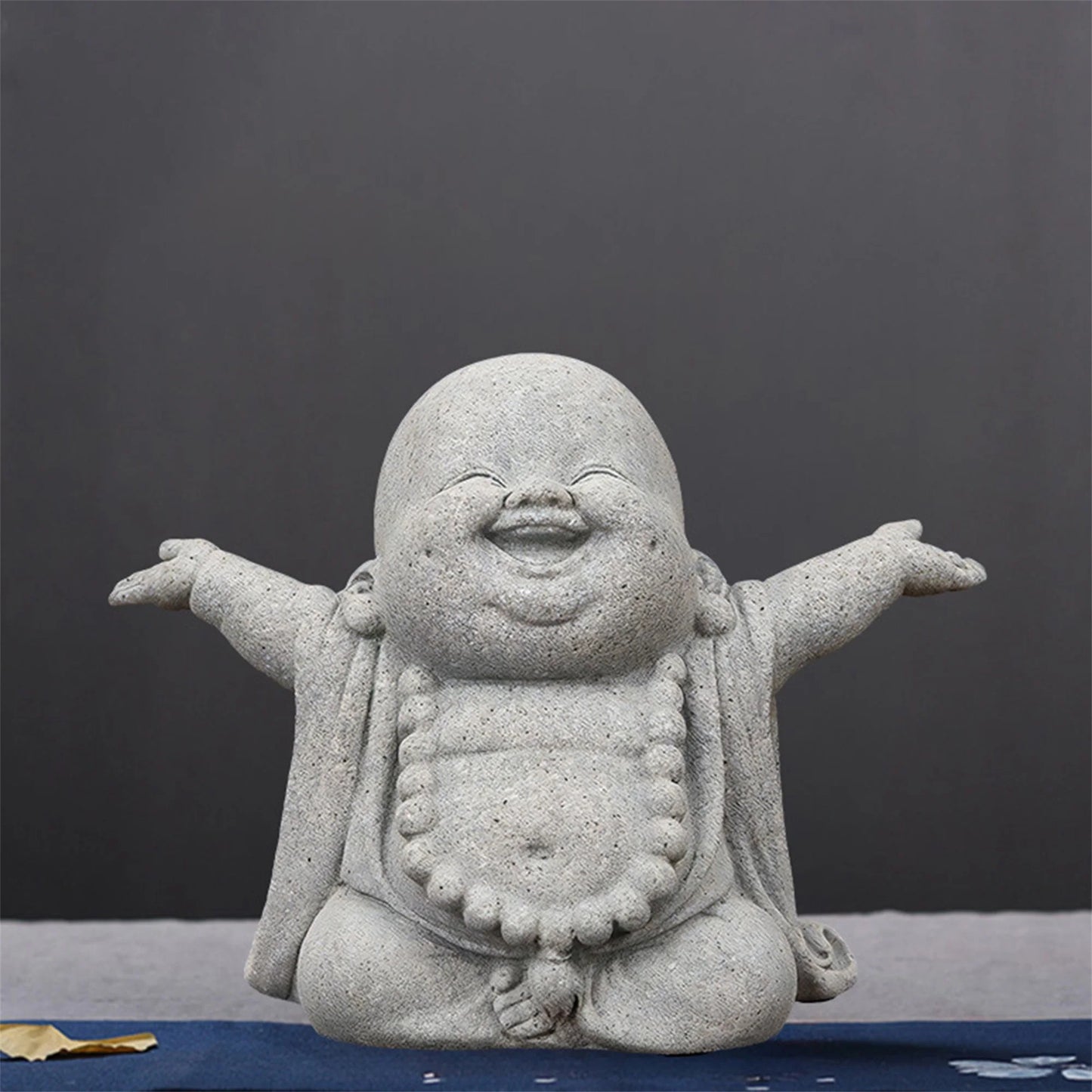 Mini Buddha Fish Tank Ornament Resin Sandstone Style Statue