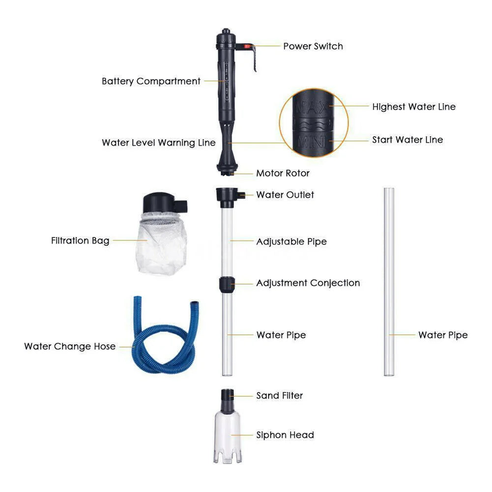 Electric Aquarium Gravel Cleaner Automatic Water Change