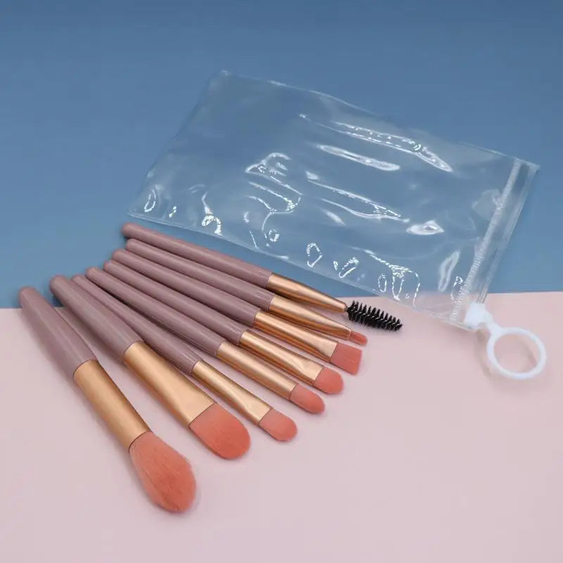 8 Piece Foundation Macaron Makeup Brush Set Concealer Blush