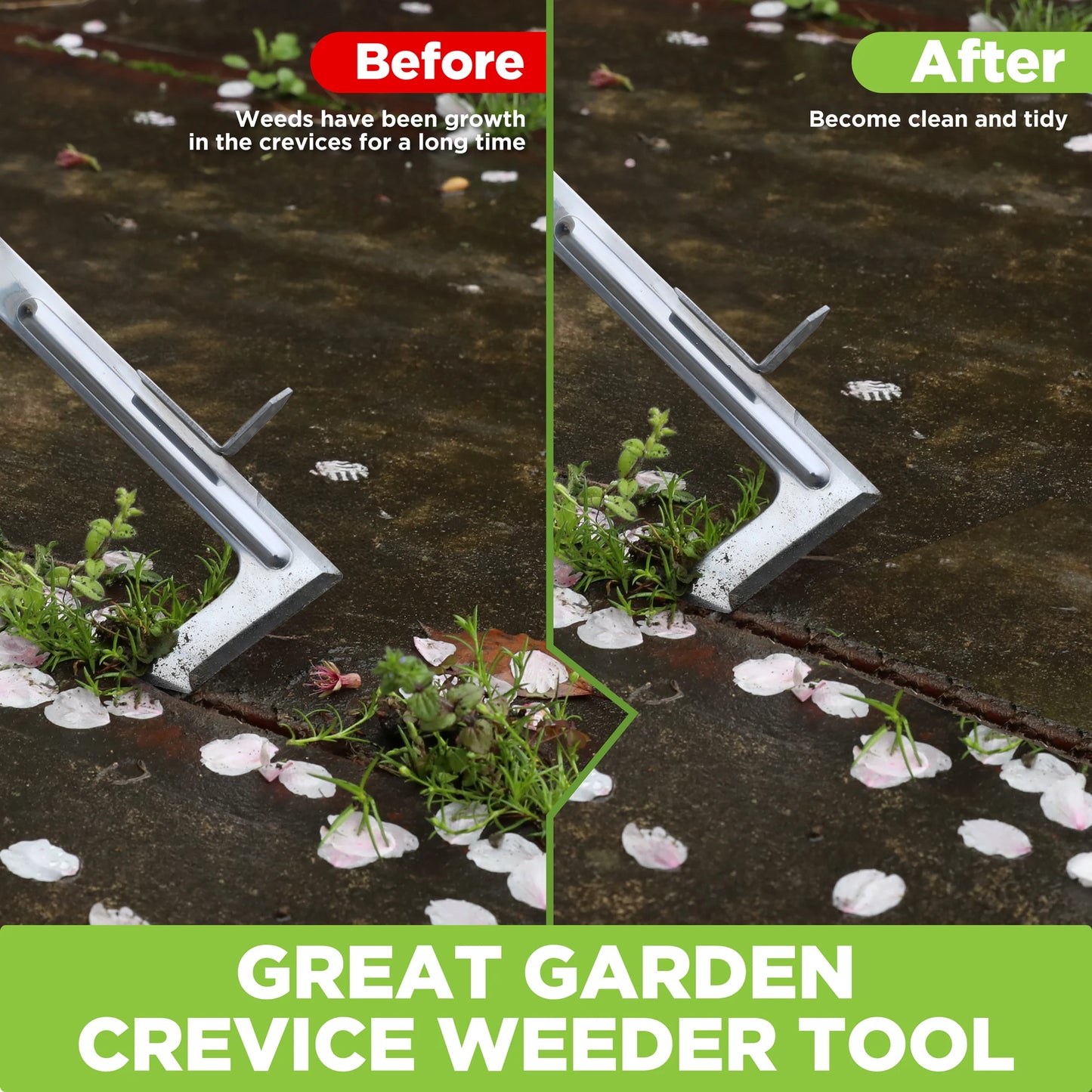 WORKPRO Garden Tool Set 3 Pcs Gardening Tools with Wood Handle, Weed Puller, Crack Weeder and Hand Trowel, Durable Garden Hand