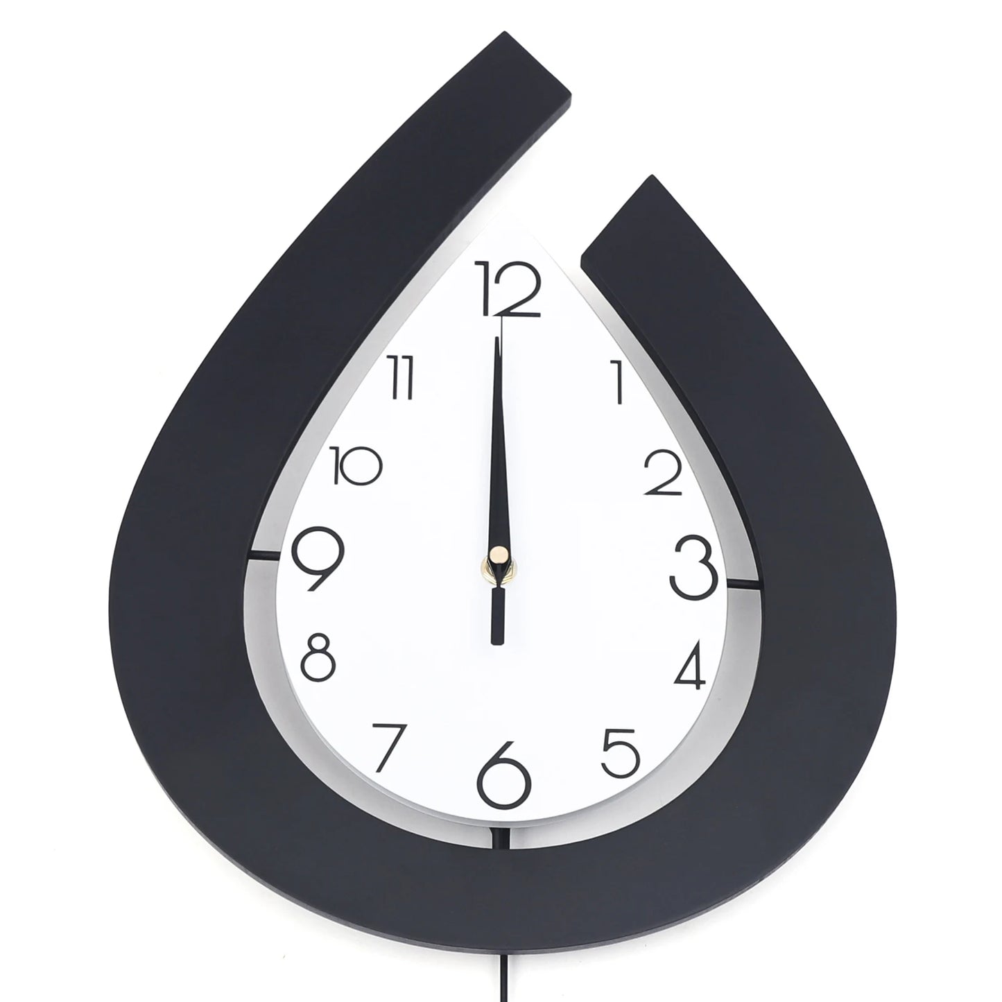 Loyalheartdy Large Swing Wall Clock for Living Room Modern Decor Silent Pendulum Wall Mount Teardrop Shape Clock Decoration