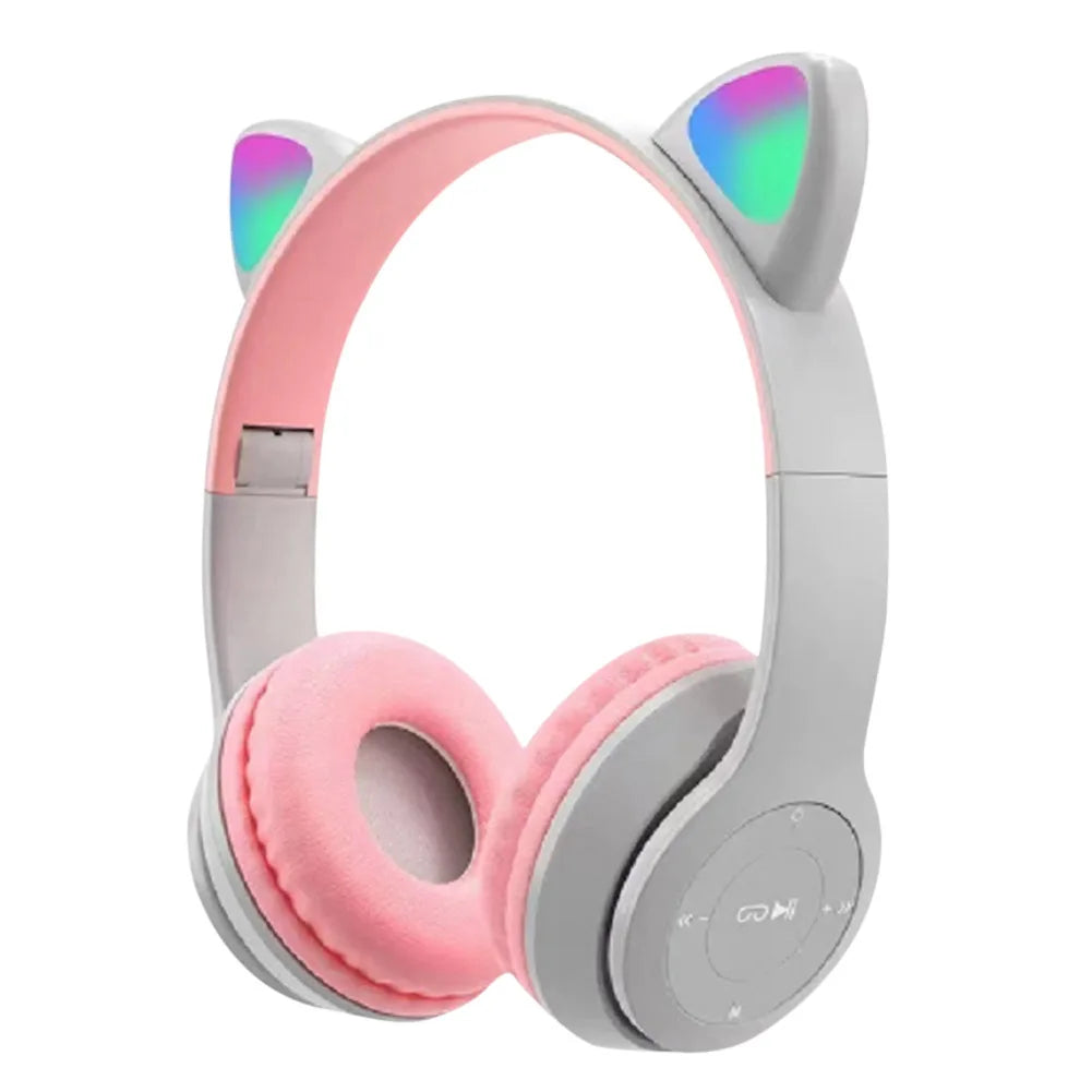 Wireless Cat Ear Gaming Headphones With Glow Light Bluetooth