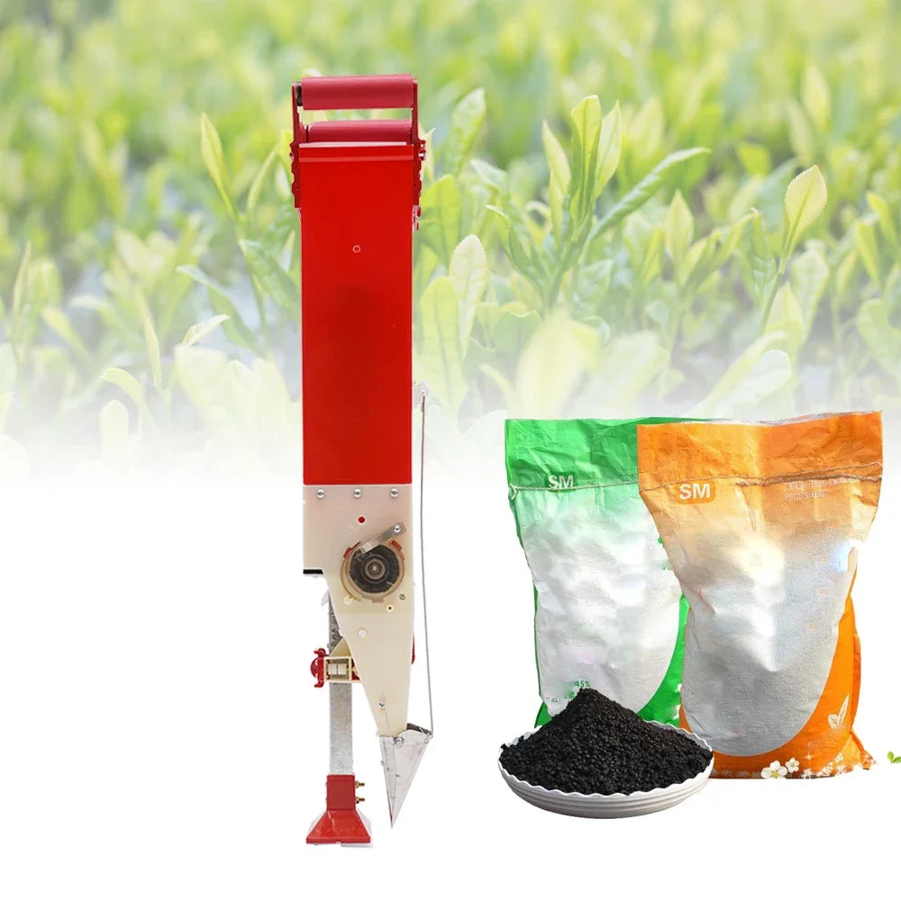 Manual Fertilizer Single Cylinder Spreader Machine Seed Drill Fertilizer Applicator Handheld Seeder 6-8 Mu Garden Planter Tool