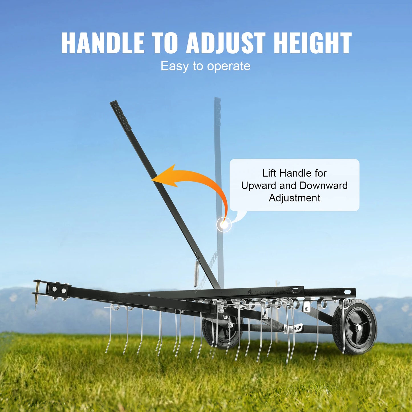 SucceBuy 40 Inch Tow Behind Dethatcher With 20 Steel Tines