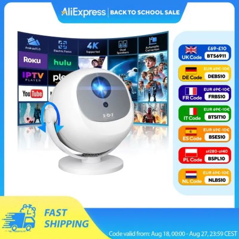 XGODY 350 ANSI 4K Portable Android Projector Home Theater