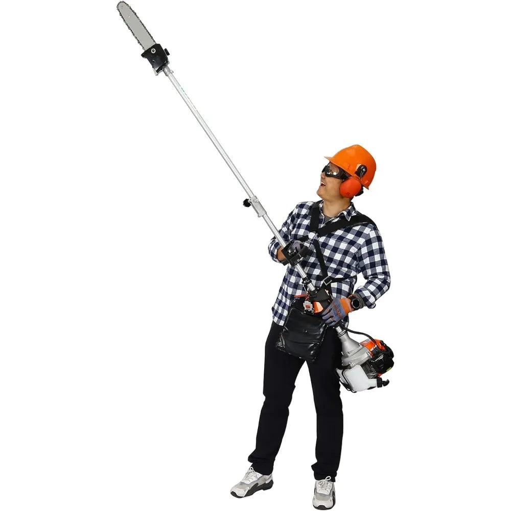 Hedge Trimmer, 4 in 1 Multi-Functional Trimming Tool, 52CC 2-Cycle Garden Tool System with Gas Pole Saw, Hedge Trimmer, Grass T