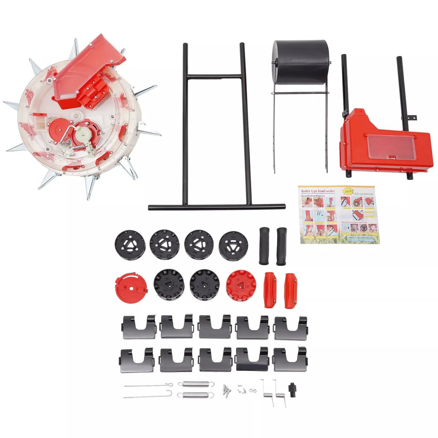 Hand-Push 10-Hole Seeder – Walk-Behind Garden and Row Crop Planter for Agriculture