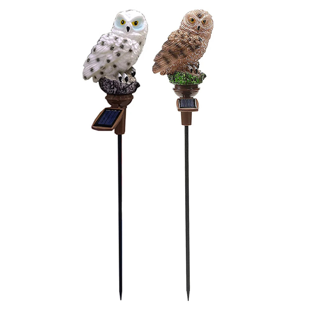 Solar LED Lights Outdoor Decorative Lawn Stake Owl Yard Art Garden Decor Solar Energy Powered Waterproof Outdoor Light