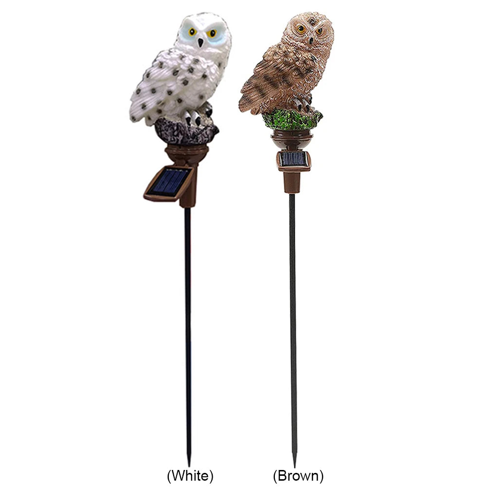 Solar LED Lights Outdoor Decorative Lawn Stake Owl Yard Art Garden Decor Solar Energy Powered Waterproof Outdoor Light
