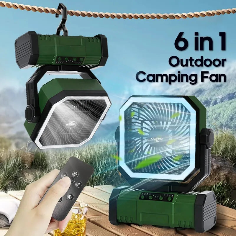 20000mAh Camping Fan With Led Lantern And Remote Control