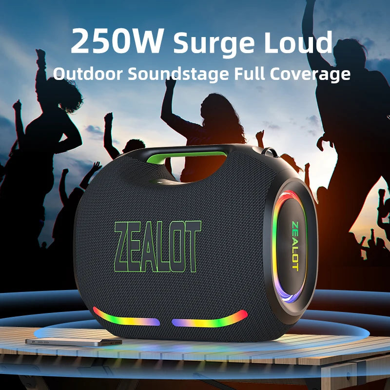 Zealot ZE21 250W Bluetooth Outdoor Speaker RGB Lights