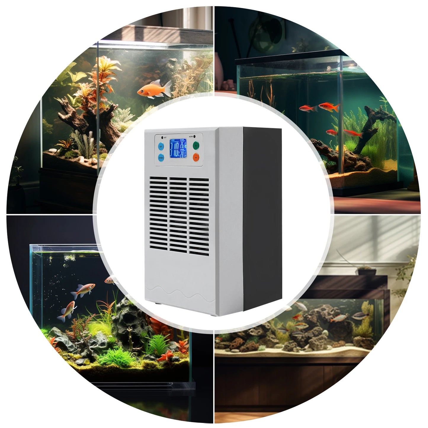 12V 100W Fish Tank Heater Chiller With LCD Display Quiet