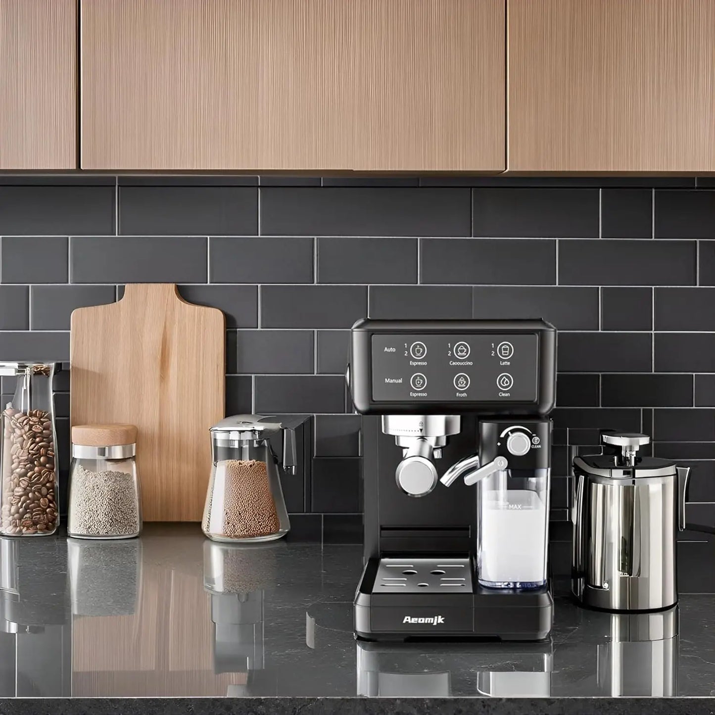 Aemojk Espresso Cappuccino Coffee Machine One Touch Office