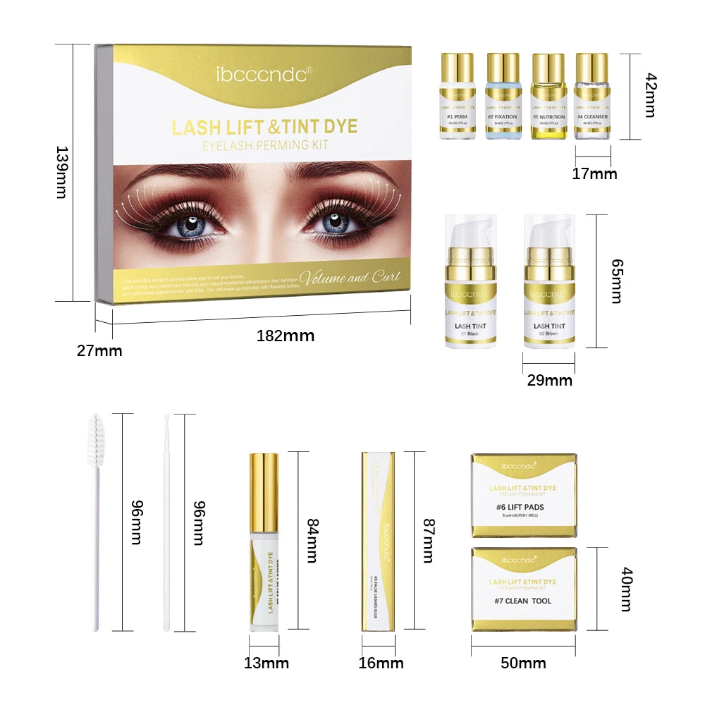 Semi Permanent Eyelash Lift Kit Brow Lamination Tinting Dye