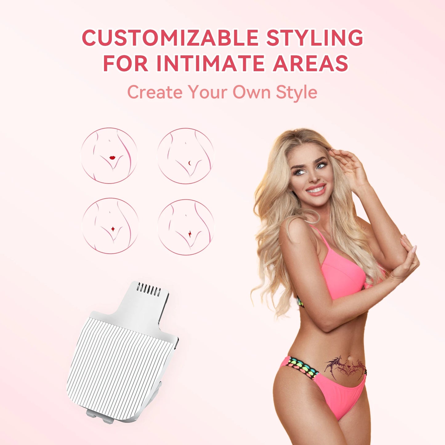 MAXGROOM Bikini Trimmer for Women IPX7 Waterproof Body Underarm Legs Pubic Hair Trimmer Detachable Head Painless Electric Shaver