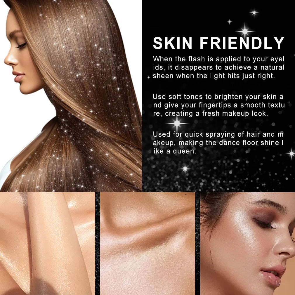 2 Pack Quick Dry Glitter Spray Kit For Hair And Body Gloss
