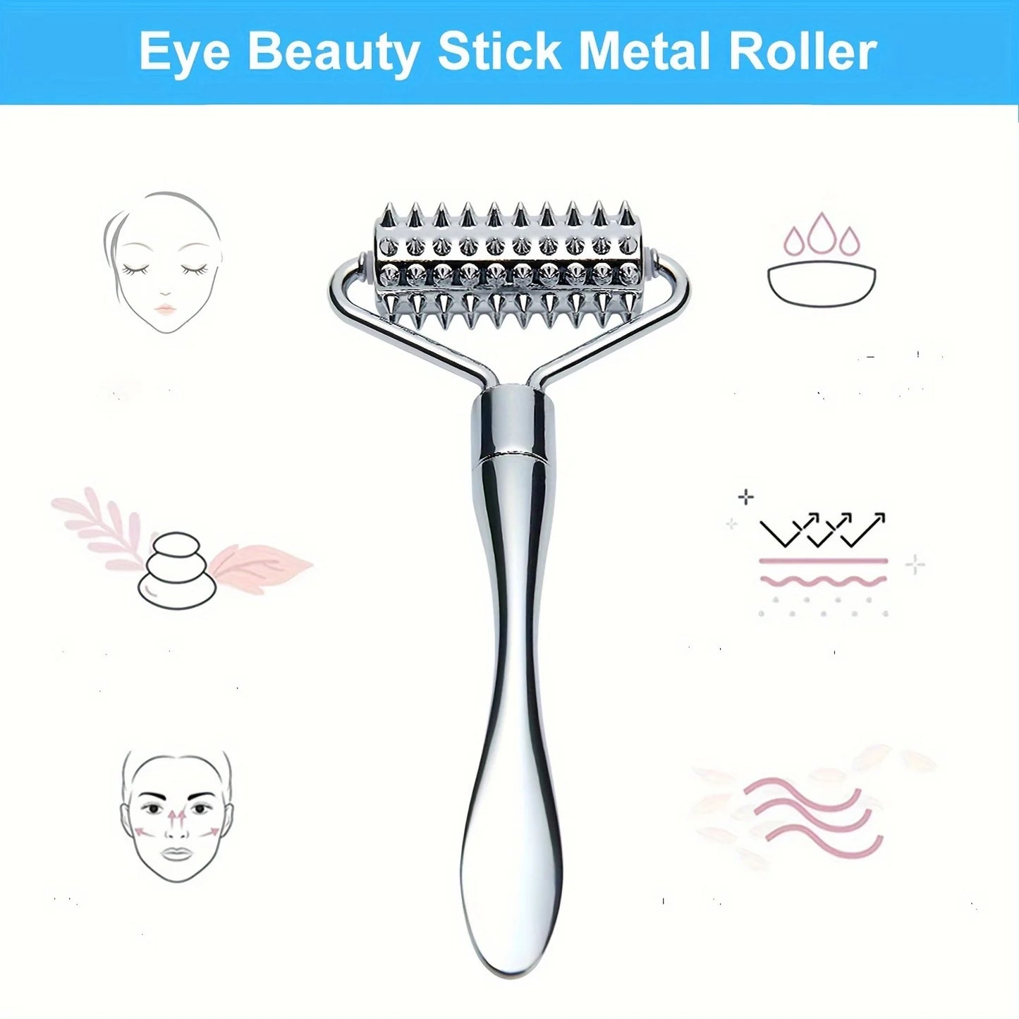 Stainless Steel Facial Massage Roller Gua Sha Tool For Face