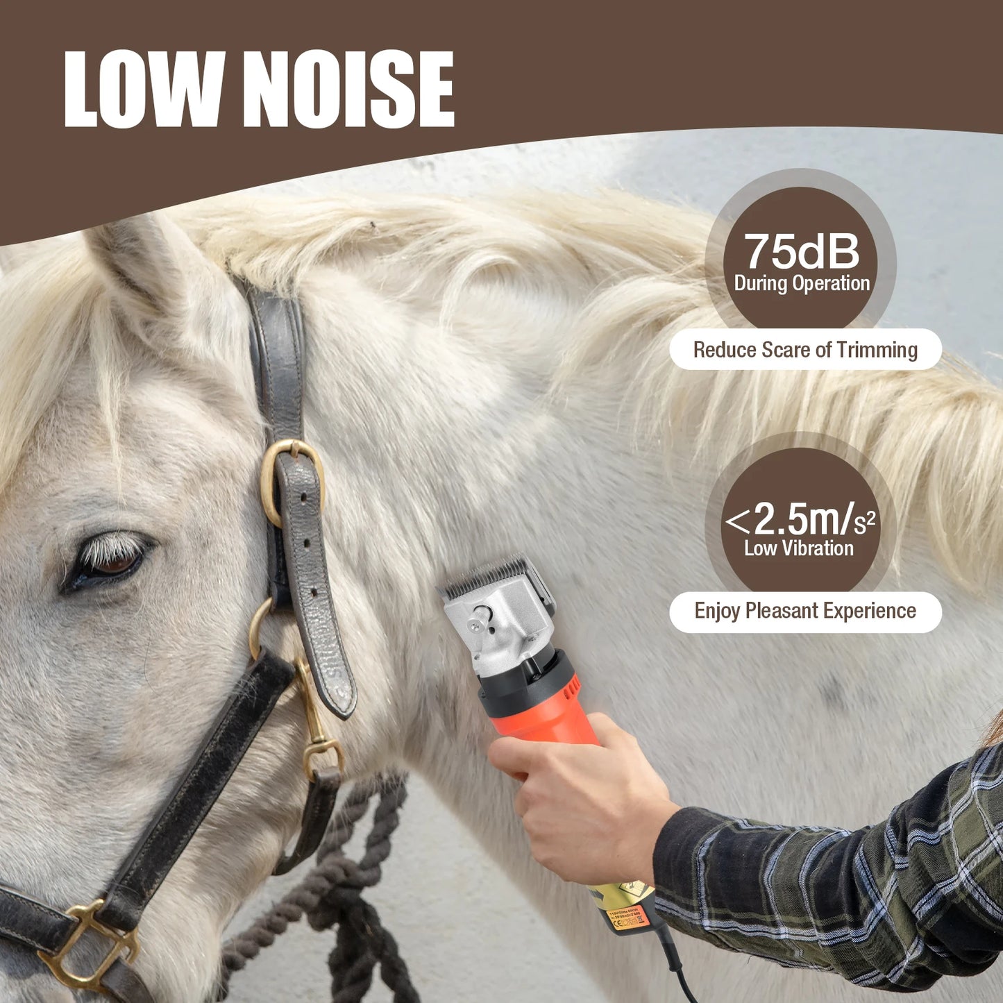 350W Electric Horse Sheep Animal Hair Clipper Shearing Trimmer Shaver 6-Speed Pet Grooming Fur Shear Cutter
