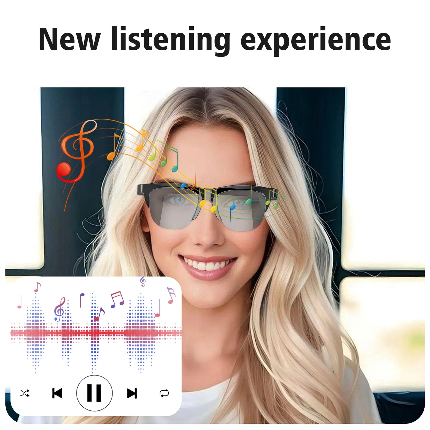 2025 Smart Glasses Unisex Blue Light Blocking Music Playback