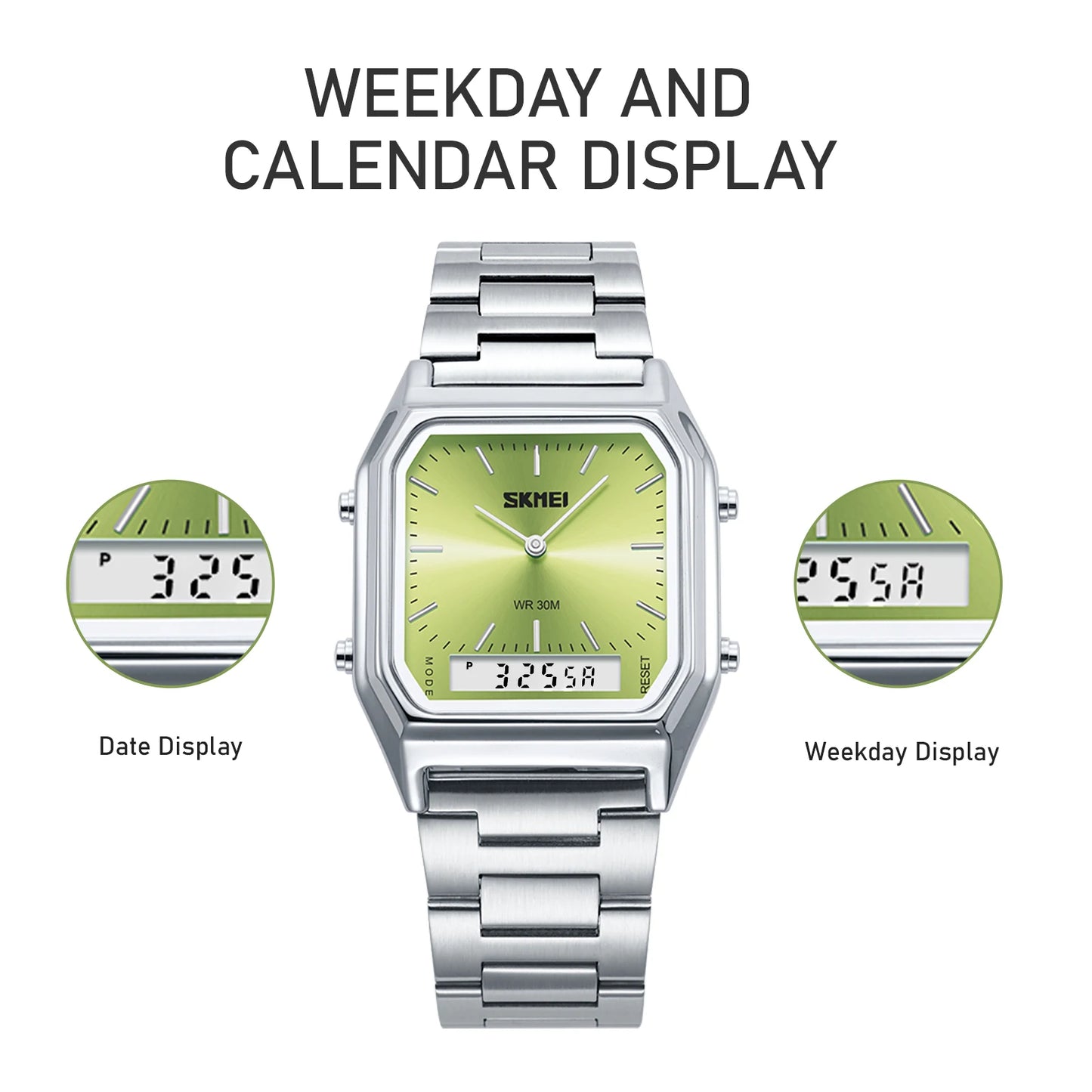 Skmei Fashion Analog Watch Luminous Dual Display Quartz