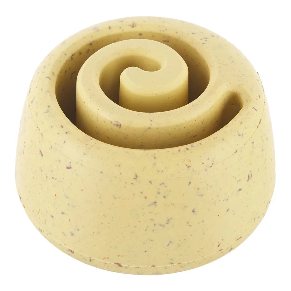 Cinnamutt Roll Dog Toy Super Chewer Vanilla Scented Rubber Wobble Base Peanut Butter Freezer Safe Chewable Durable Fun