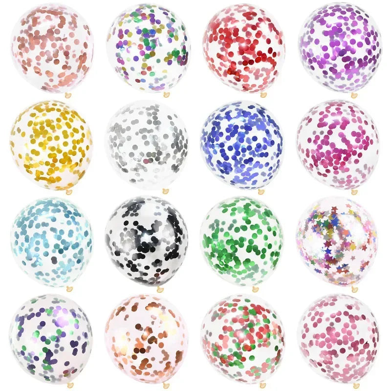 Gold Confetti Latex Balloons 5 10 20pcs Glitter Clear Transparent Helium Balloons for Wedding and Baby Shower