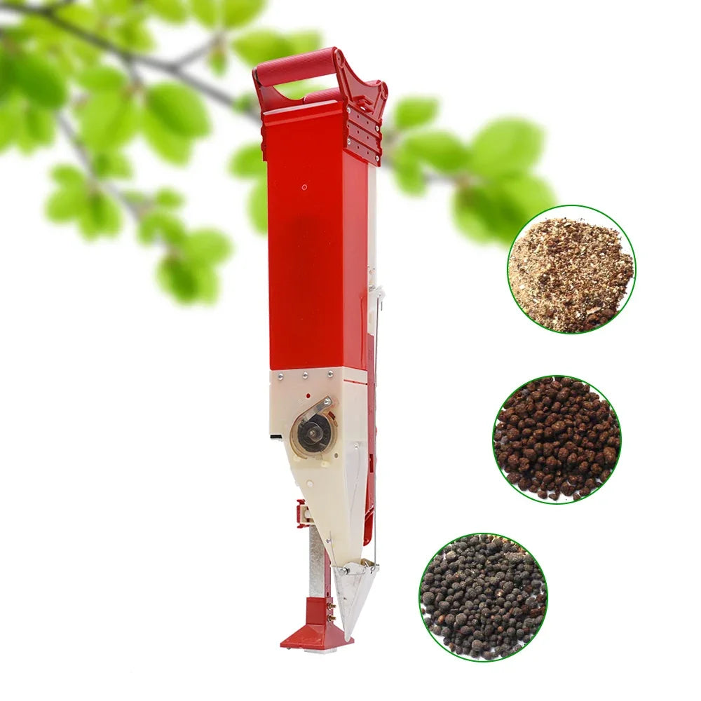 Manual Fertilizer Single Cylinder Spreader Machine Seed Drill Fertilizer Applicator Handheld Seeder 6-8 Mu Garden Planter Tool