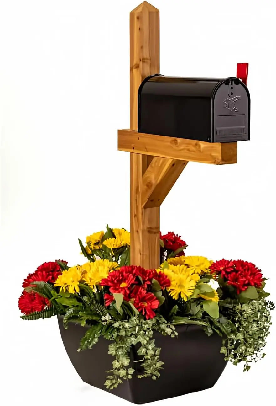 Mailbox Planter Resin Wrap 16 Gal For 4x4 6x6 Posts Drainage