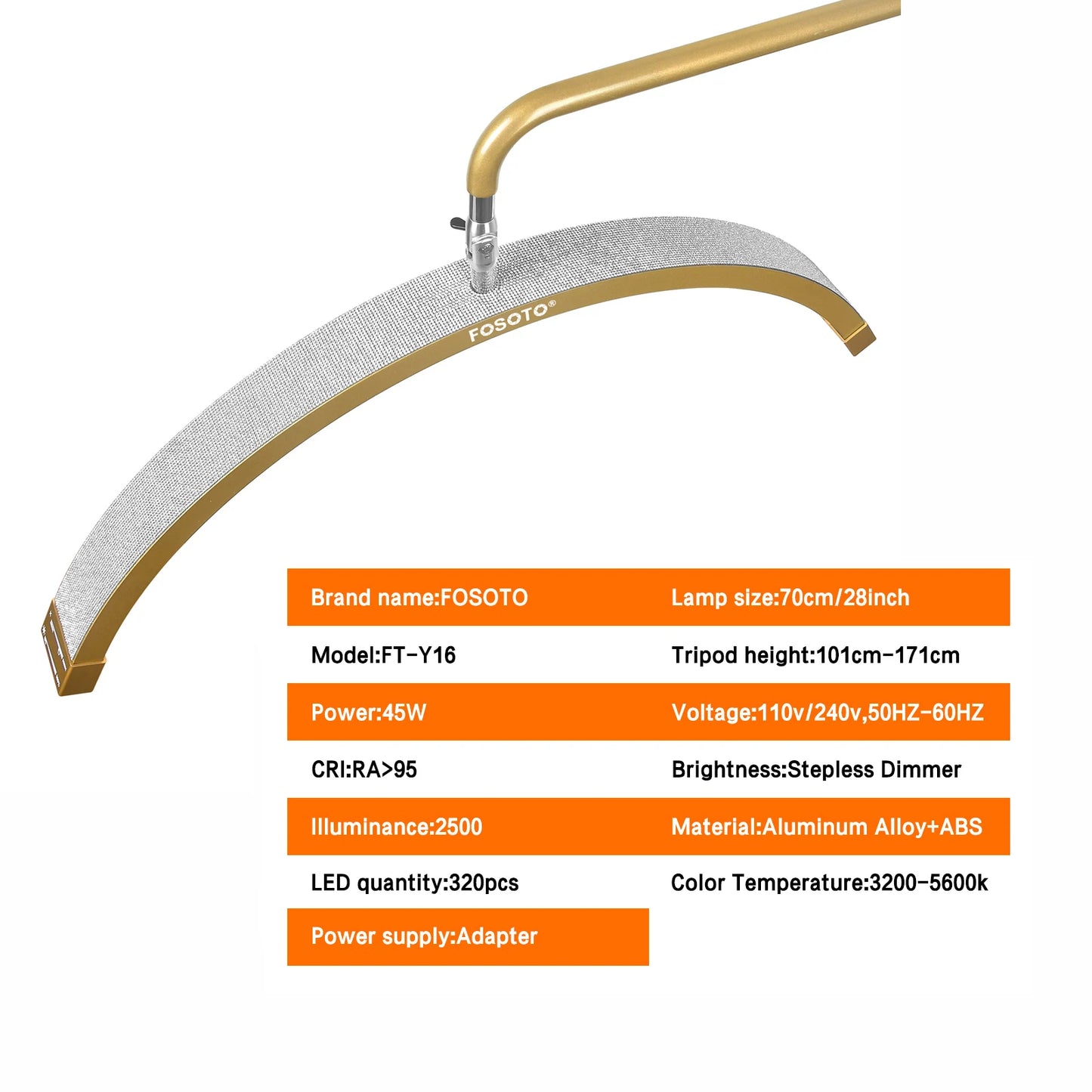 Fosoto Half Moon LED Video Light For Tattoo Eyelash Fill