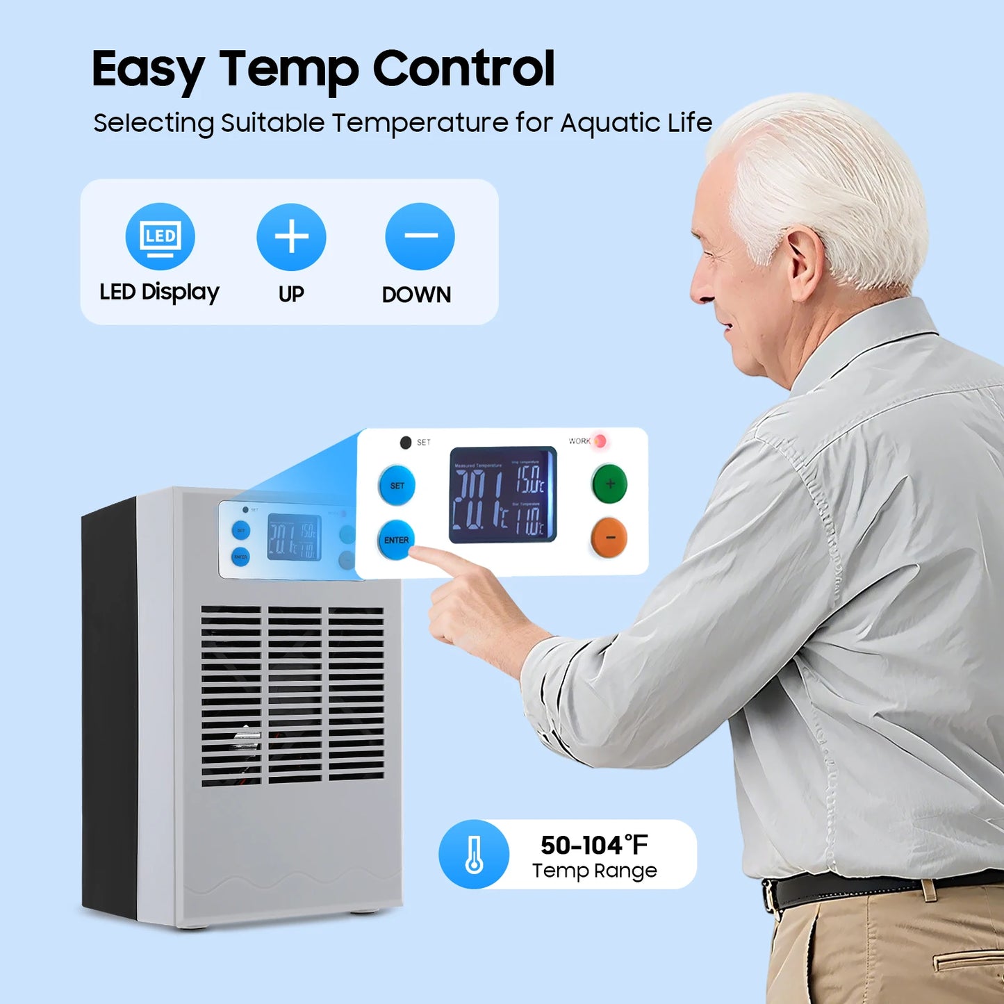 100W Fish Tank Hot Cold Water Machine With LED Display