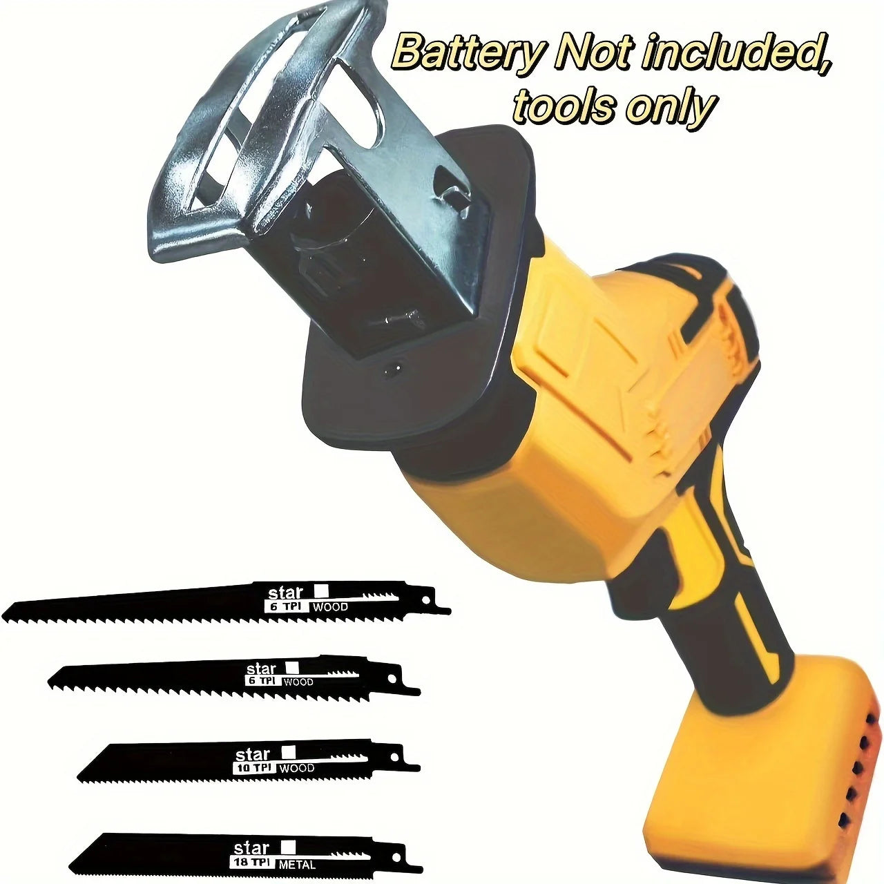 Cordless Reciprocating Saw Compatible With DeWalt 20V Battery,0-3500SPM Variable Speed,4 Saw Blades Kit(Tool Only)