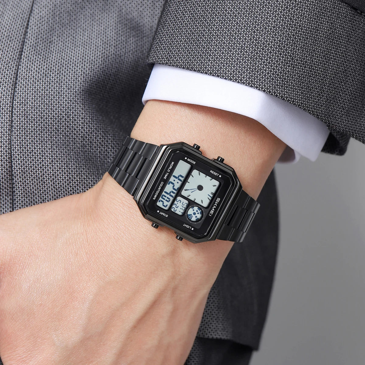 Skmei Digital Watch Waterproof Stainless Steel Band Unisex