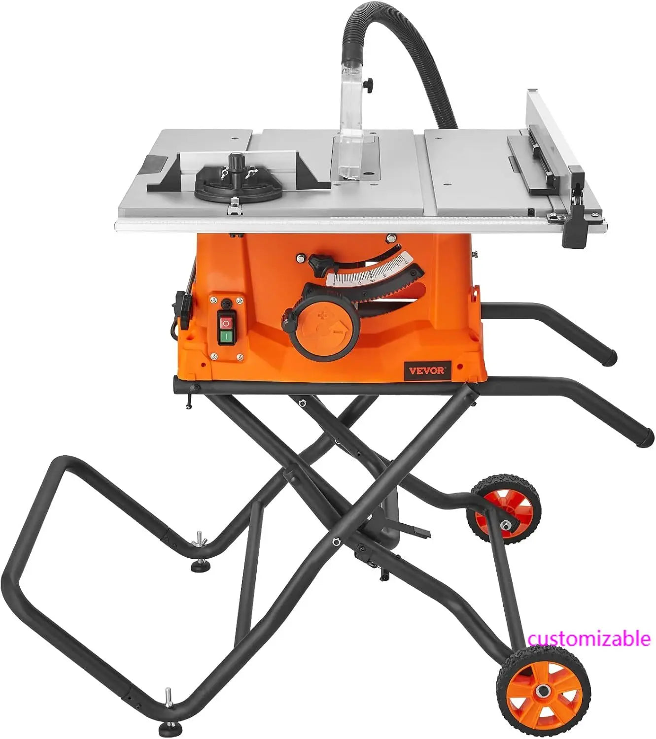 Table Saw With Stand 10 Inch 15 Amp 25 Inch Rip 40T Blade