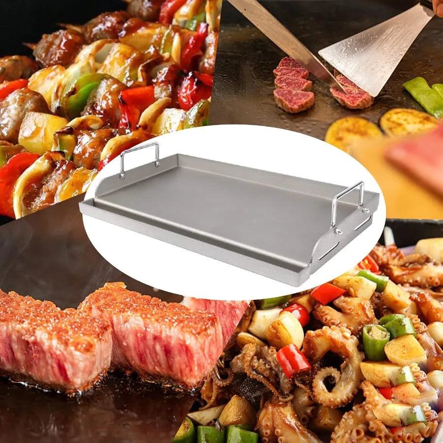 Cast Iron Griddle for Gas Grill 25x16 Flat Top Teppanyaki