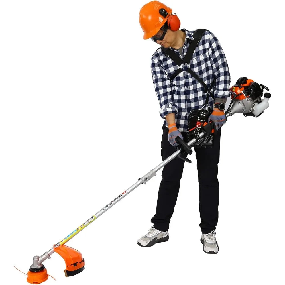 Hedge Trimmer, 4 in 1 Multi-Functional Trimming Tool, 52CC 2-Cycle Garden Tool System with Gas Pole Saw, Hedge Trimmer, Grass T