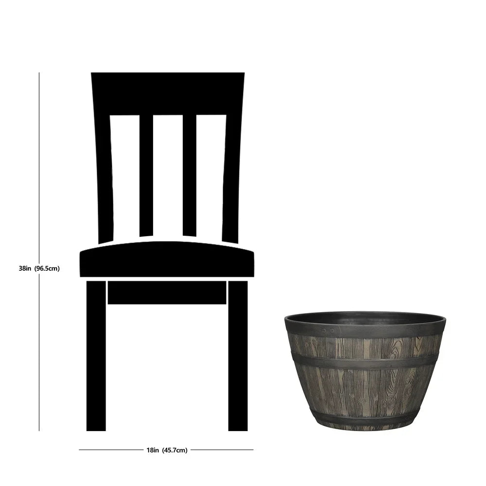 Rustic Whiskey Barrel Planter UV Resistant Indoor Outdoor
