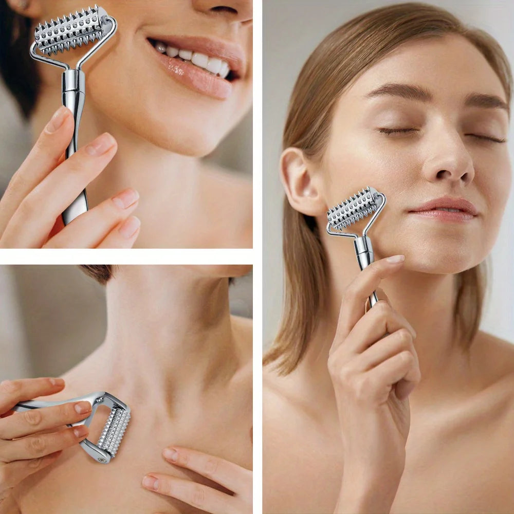 Stainless Steel Facial Massage Roller Gua Sha Tool For Face