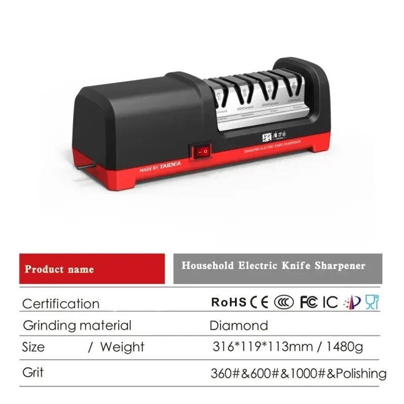 4 Stage Diamond Electric Knife Sharpener TG2102 2800RPM 18W