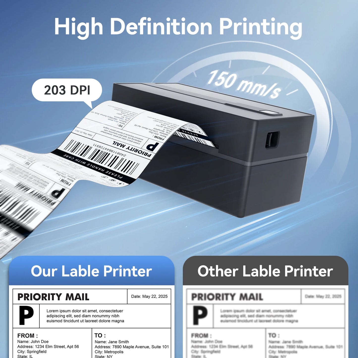 TakeYou Thermal Label Printer Portable 4x6 300DPI WiFi USB