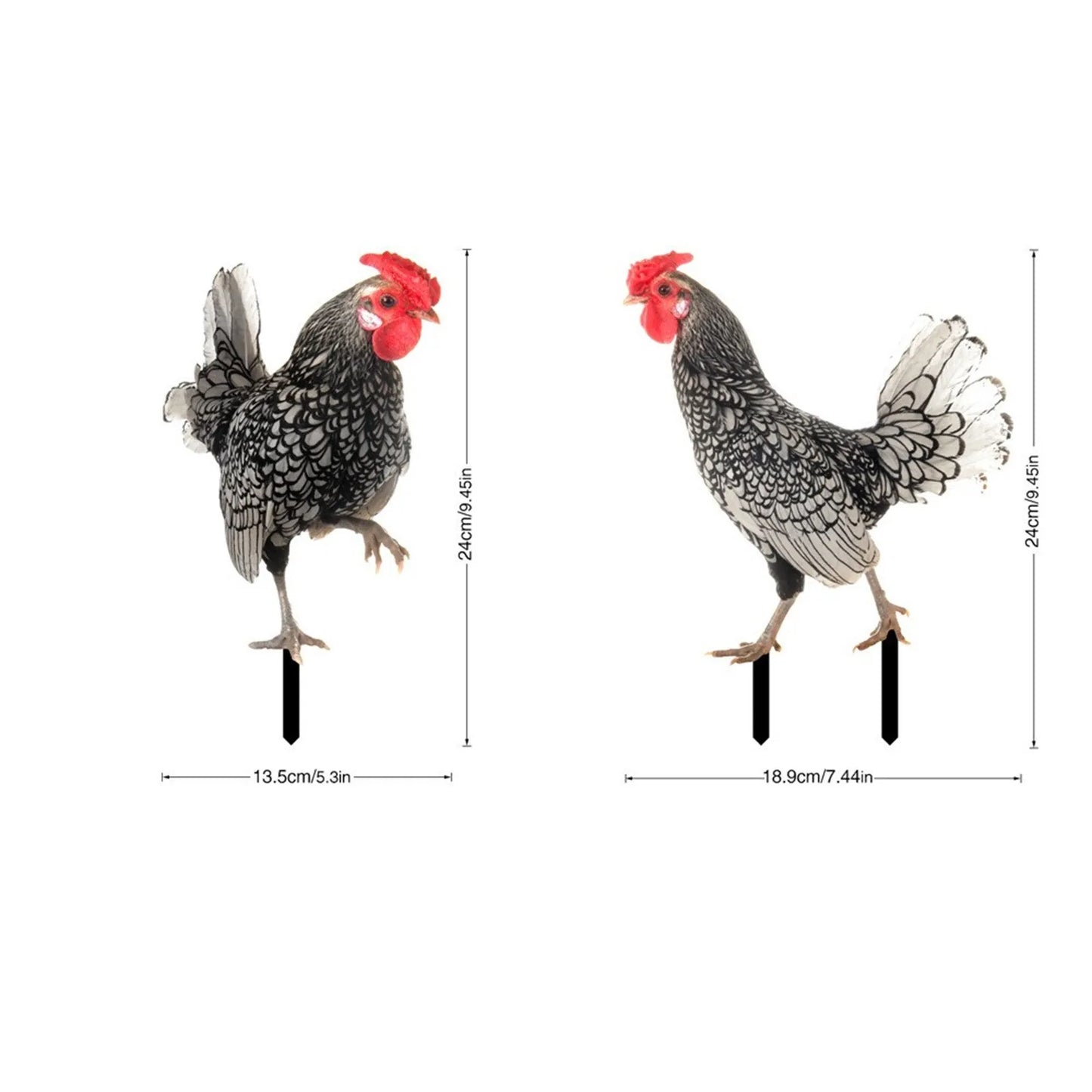 Realistic Chicken Statues Acrylic Rooster Animals Stakes Animals Sculptures Decor Chicken Ornaments Yard Art Decor For Backyard