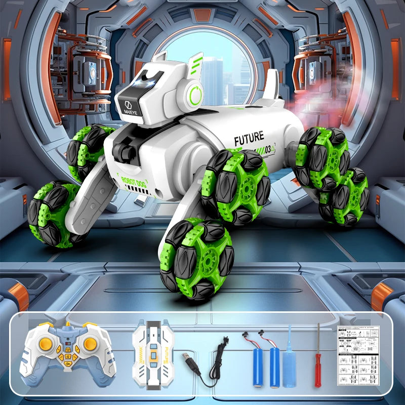 2.4G Remote Control Robot Dog RC Car Gesture Sensing 360 Drift Stunt Intelligent Mechanical Dog Toys for Boys Girl Children Gift