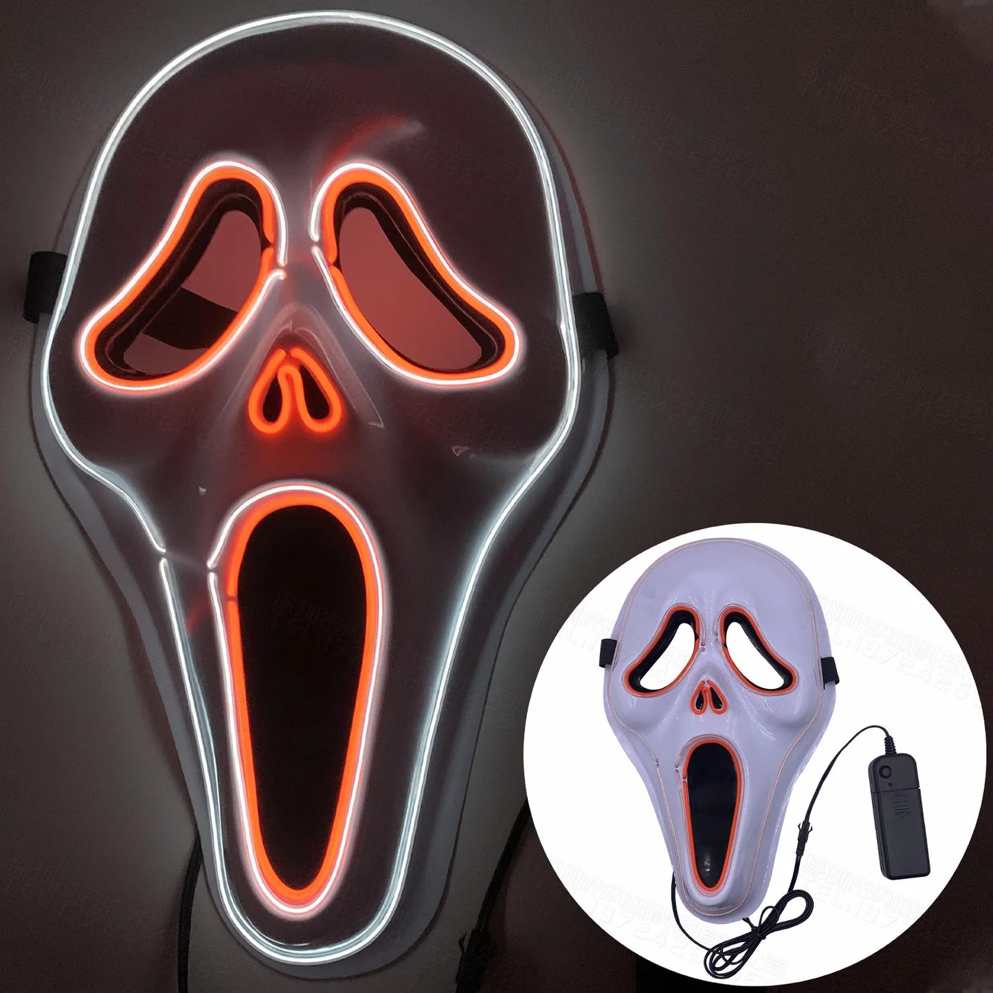 Halloween LED Mask Neon Glow Party Masquerade Mask Glow