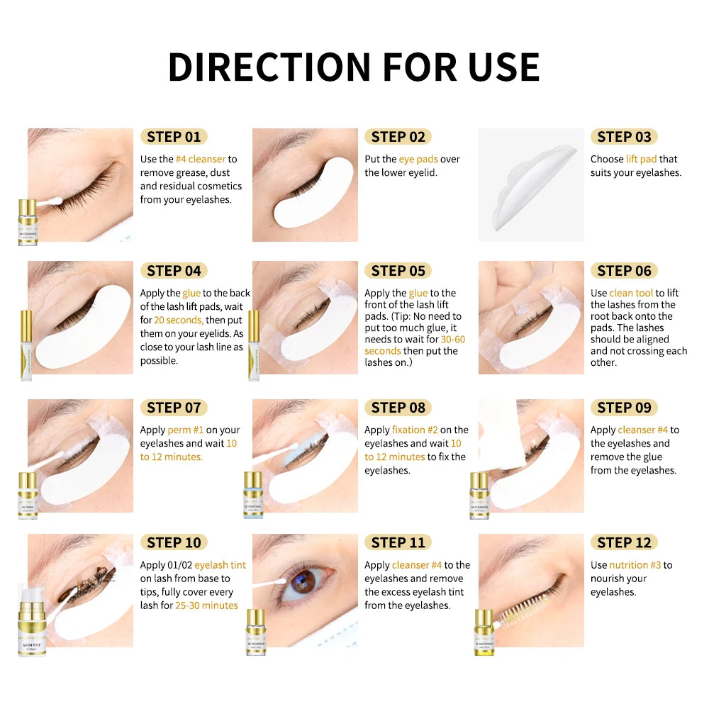 Semi Permanent Eyelash Lift Kit Brow Lamination Tinting Dye