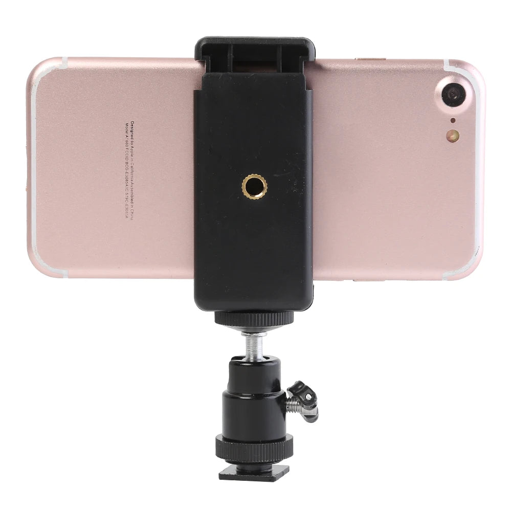 Mobile Phone Clip Holder 360 Ball Head Hot Shoe Mount