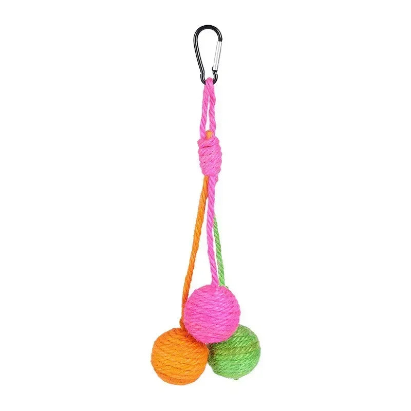 Pet Cat Hanging Sisal Ball Bite-resistant Wear-resistant Jute Twine Rope Pet Supplies for Relieve Boredom Chewing Scratching Toy