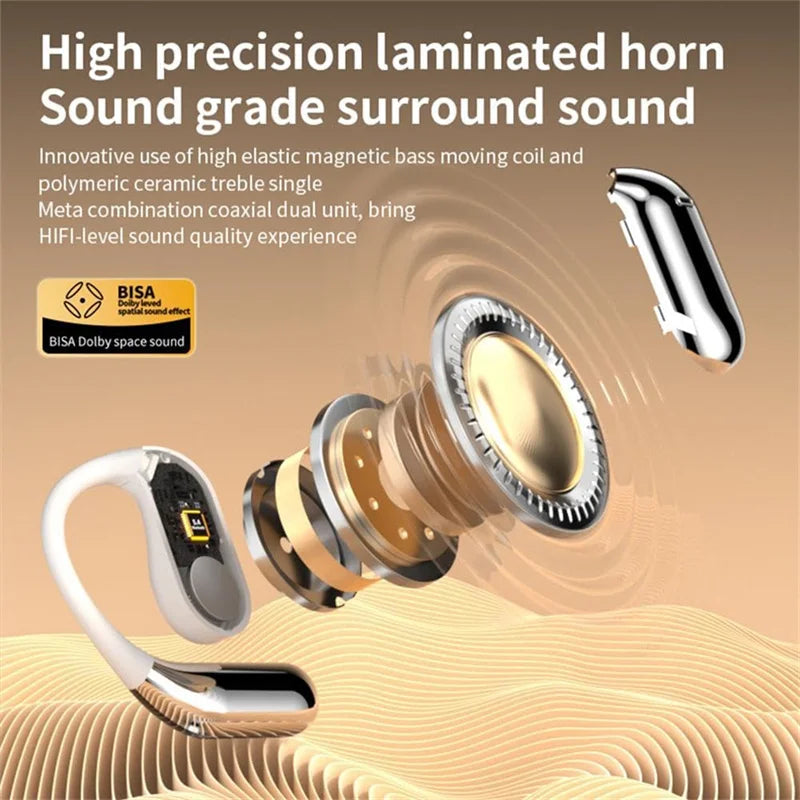SK OWS Headphones V5.4 Bluetooth Wireless Earphones Sports Noise Reduction Waterproof Earhooks Headset Intelligent Touch Screen